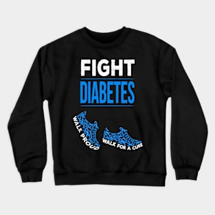 Fight Diabetes Walk for a Cure Awareness Ribbon T1D Type 1 Crewneck Sweatshirt